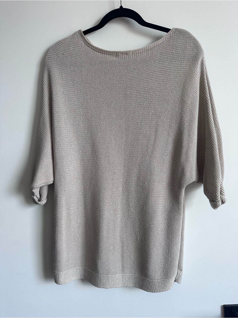 H&M Scoop Neck Relaxed Knit Sweater - Light Beige